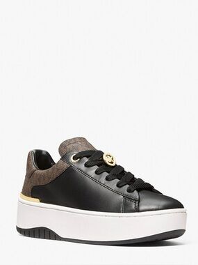 MICHAEL MICHAEL KORS
DOTTIE LEATHER AND SIGNATURE LOGO SNEAKER